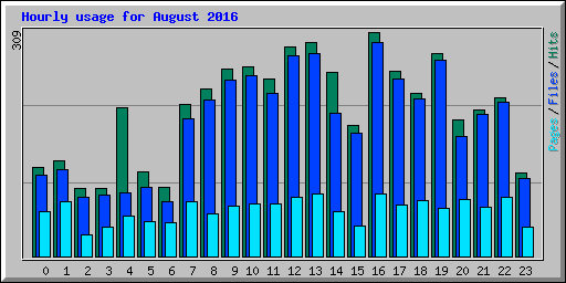 Hourly usage for August 2016